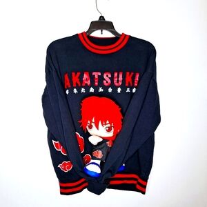 Box Lunch Naruto brand Akatsuki  sweatshirt & Naruto plush Sasori Anime Bundle.